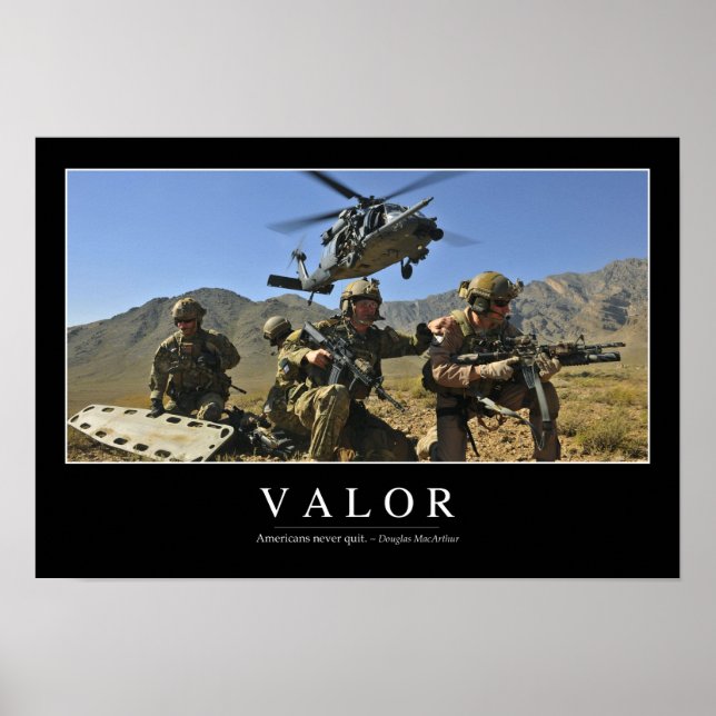 Valour: Inspirational Quote 2 Poster (Front)