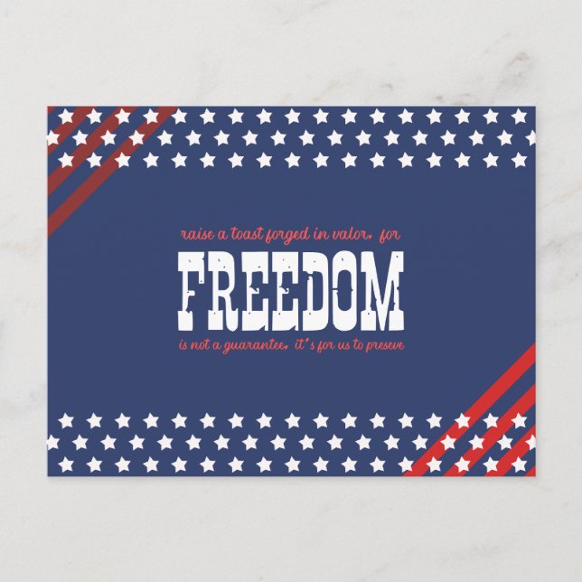 Valour's Toast to Preserved Freedom Holiday Postcard (Front)