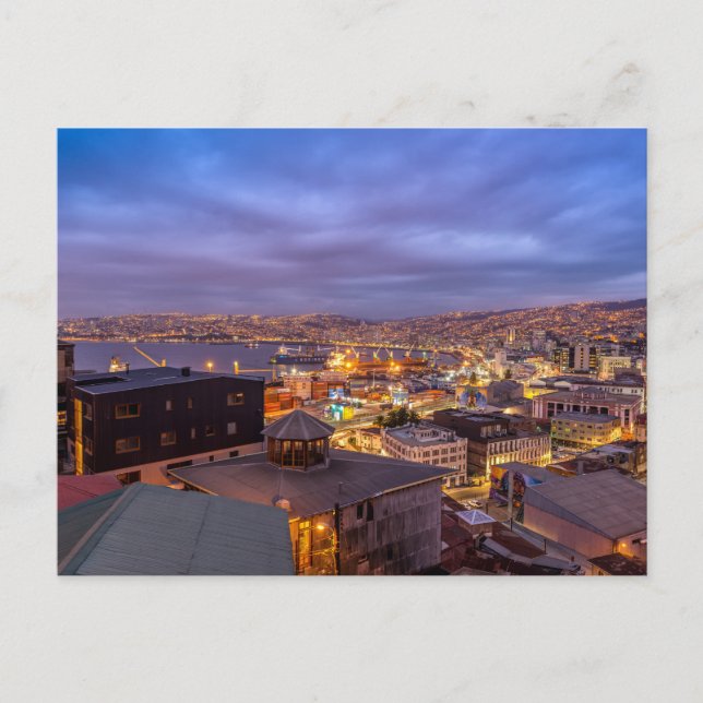 Valparaiso at Night Postcard (Front)