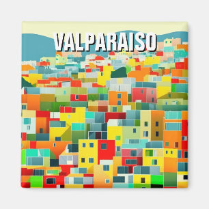 Valparaiso Chile Abstract Drawing Magnet