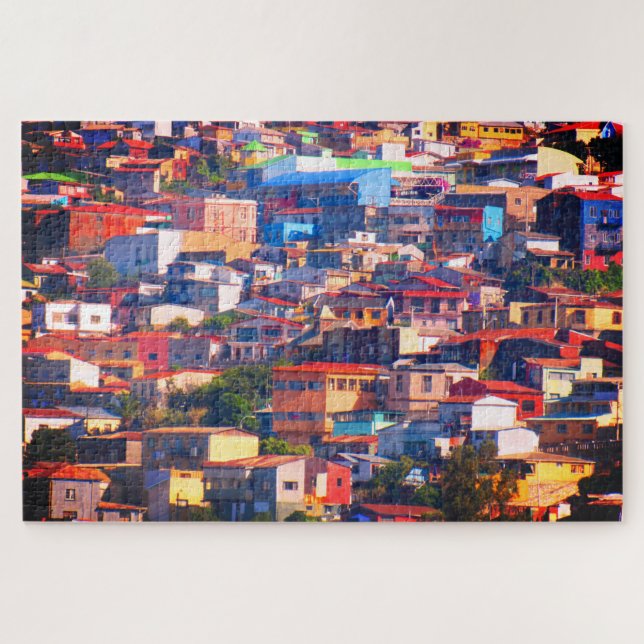 valparaiso colourful buildings jigsaw puzzle (Horizontal)
