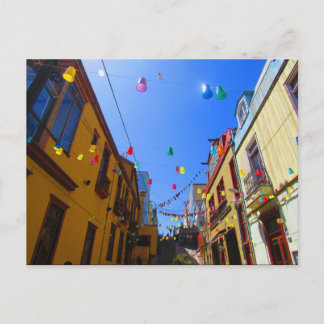 valparaíso street colours postcard