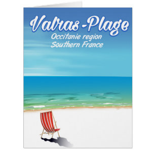 Valras-Plage France beach travel poster.