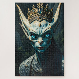 Valtharion Ancient Azure Elf King Dark Fantasy Jigsaw Puzzle