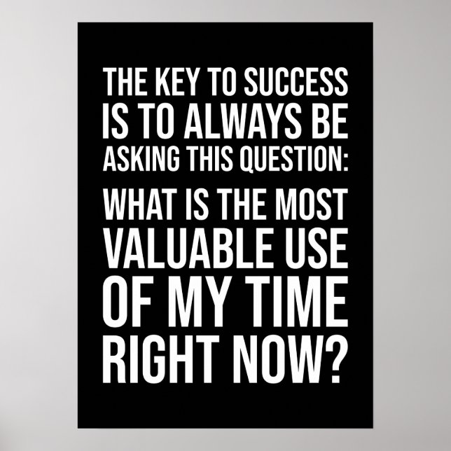 Valuable Use Of Time - Success Motivational Poster (Front)