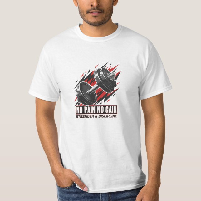 Value No Pain No Gain T-Shirt | 100% Cotton (Front)