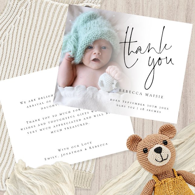 Value Photo Script Thank You Birth Announcement Flyer (Creator Uploaded)