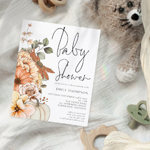 Value Pumpkin Florals Baby Shower Invitation Flyer