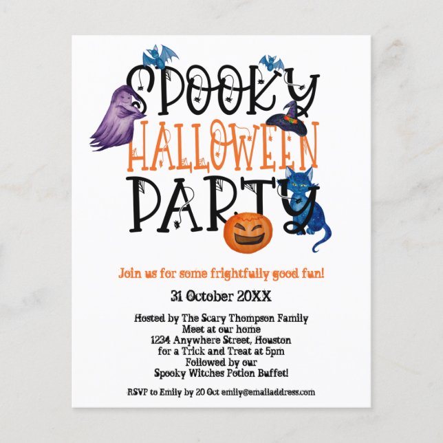 Value Spooky Halloween Party Invitation Flyer (Front)