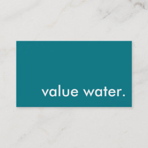 value water. business card