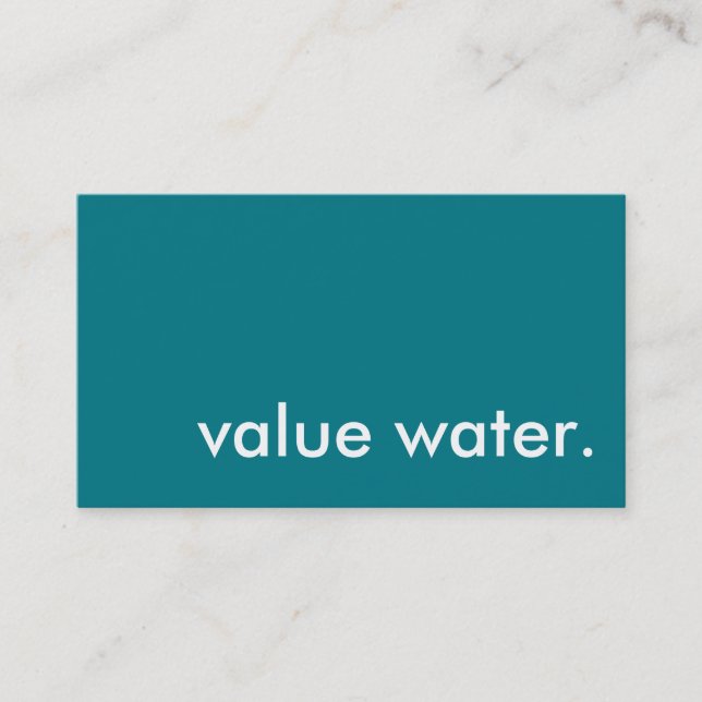 value water. business card (Front)