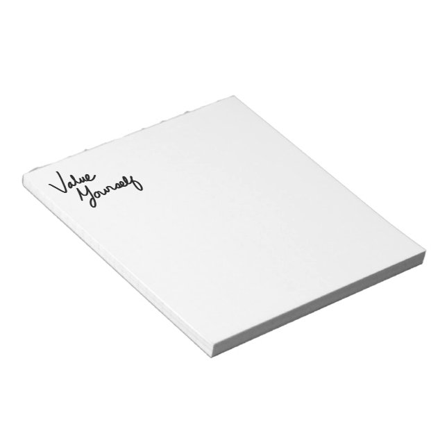 Value Yourself Positive Message for Self-care Notepad (Angled)