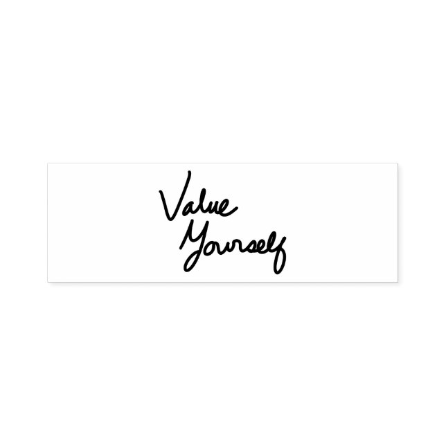 Value Yourself Positive Message for Self-care Self-inking Stamp (Design)