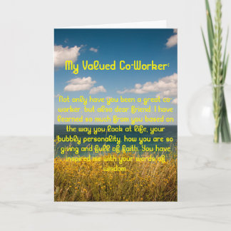 Valued Co-Worker Thank You Card