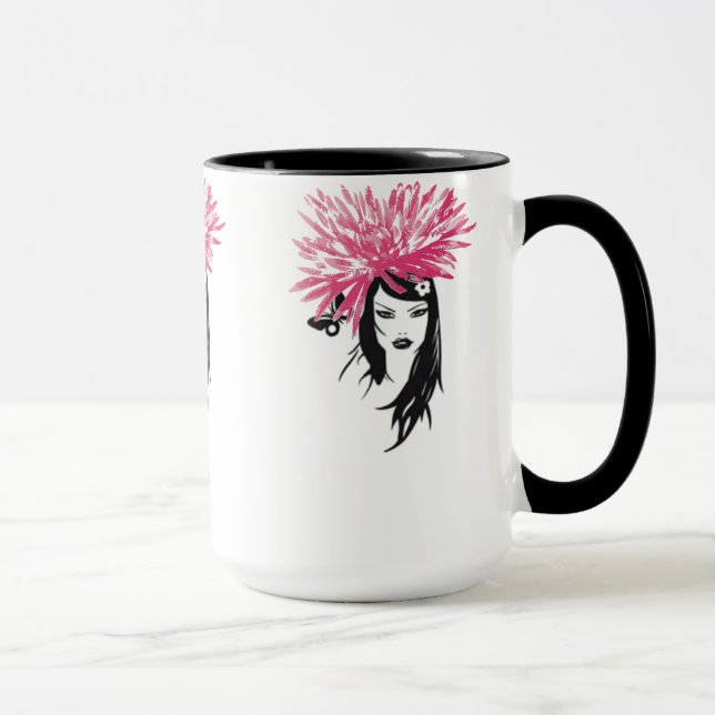 Valuegem Pink Flower Girl Mug (Right)