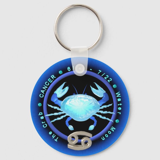 Valxart Cancer zodiac logo Key Ring (Front)