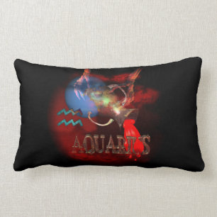 Valxart creepy zodiac born Aquarius Lumbar Cushion