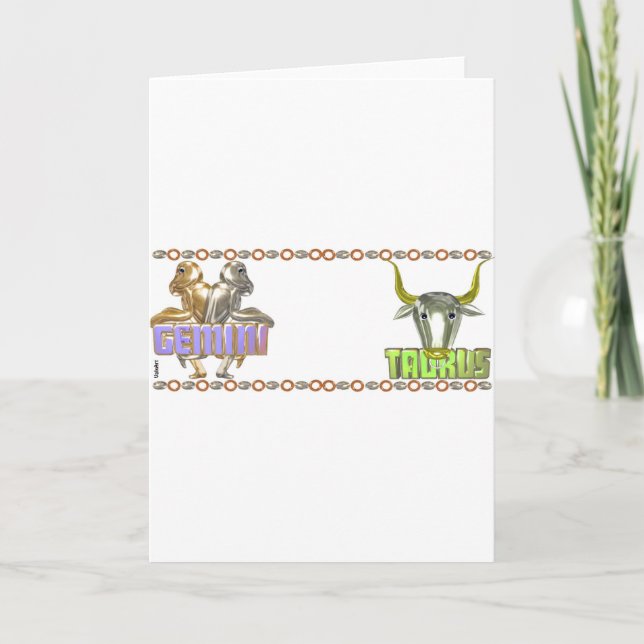 Valxart Gemini Taurus astrology friendship Card (Front)
