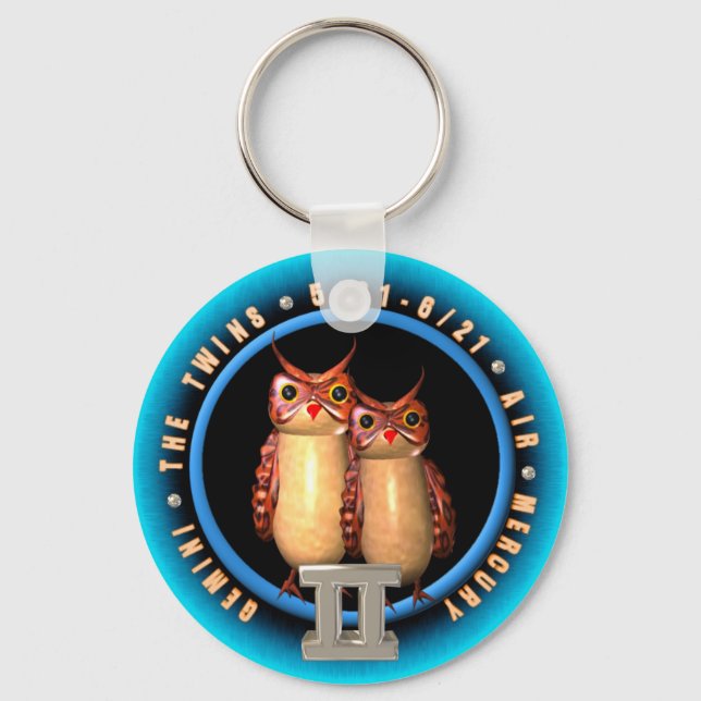 Valxart Gemini zodiac Key Ring (Front)
