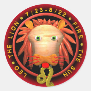 Valxart Leo zodiac Classic Round Sticker