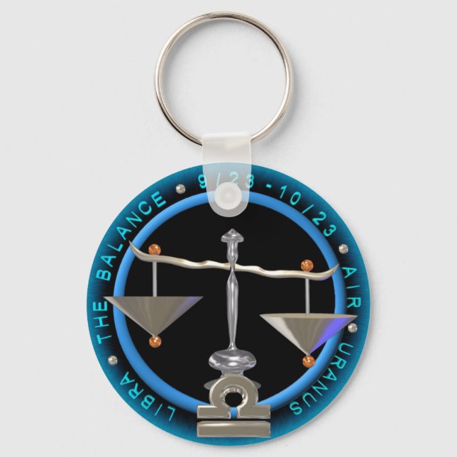 Valxart Libra zodiac logo Key Ring (Front)