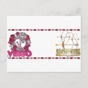 ValxArt Virgo Sagittarius zodiac friendship Postcard