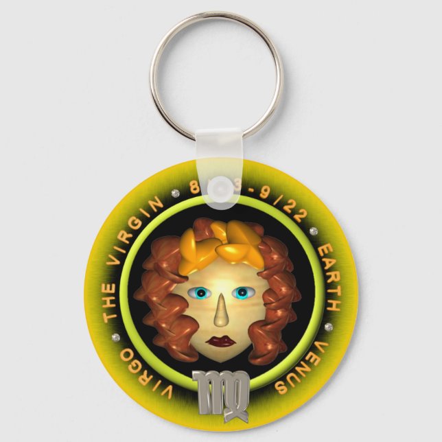 Valxart Virgo zodiac logo Key Ring (Front)