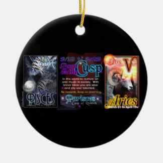 Valxart Zodiac Cusp Pisces Aries Ceramic Tree Decoration