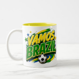 VAMOS BRAZIL Soccer Fan Mug Brazilian