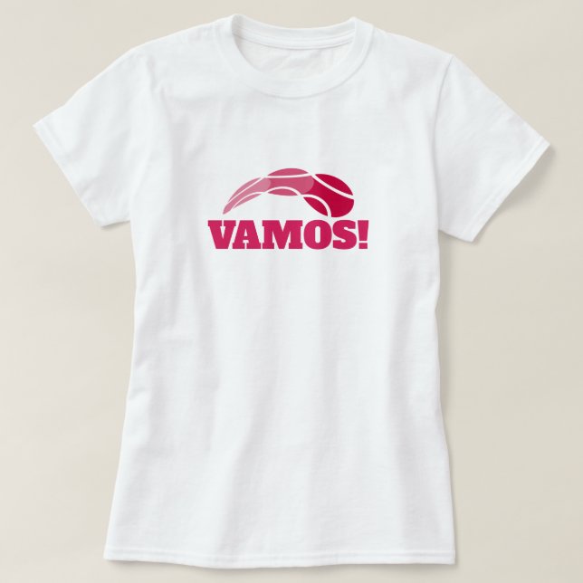 Vamos! Cute tennis t shirt for women and girls (Design Front)