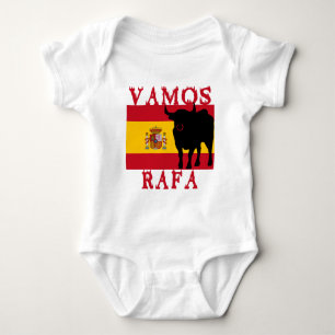 Vamos Rafa With Flag of Spain Baby Bodysuit