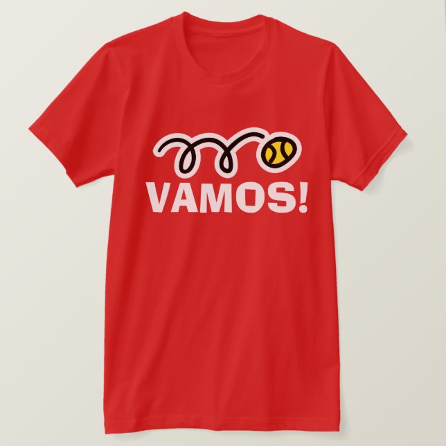 Vamos! Red tennis t shirt for men (Design Front)