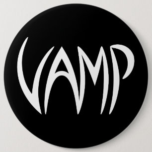Vamp Text (Black/White) Version 6 Cm Round Badge