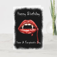 Vampir Birthday Card - Have A Fangtastic Day