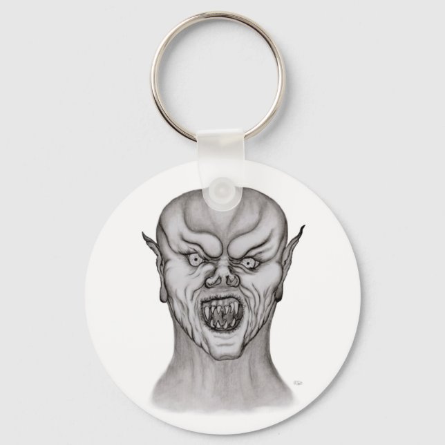 Vampir black and white design key ring (Front)
