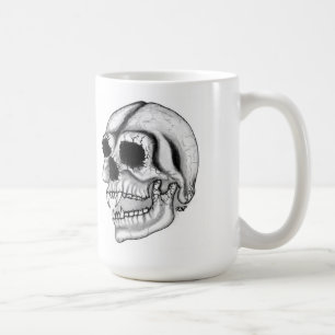 Vampir skull black and white design coffee mug