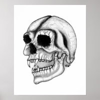 Vampir skull black and white design