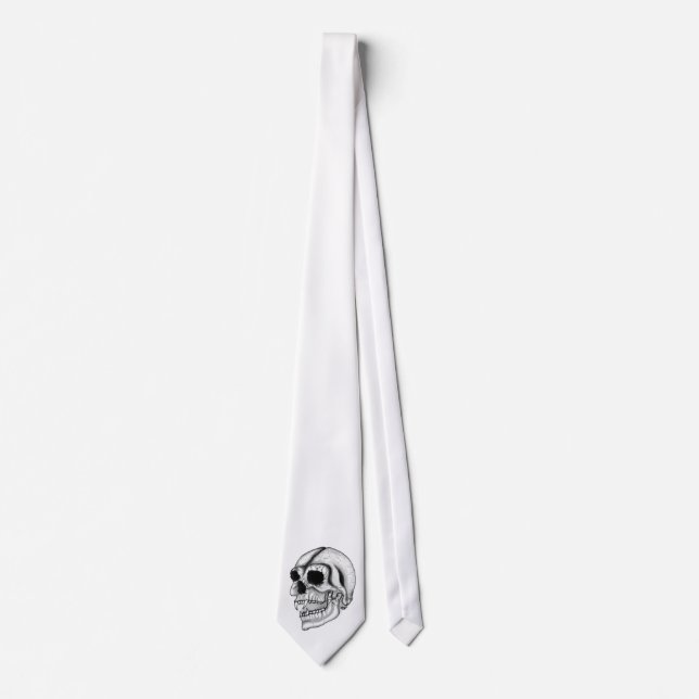 Vampir skull black and white design tie (Front)