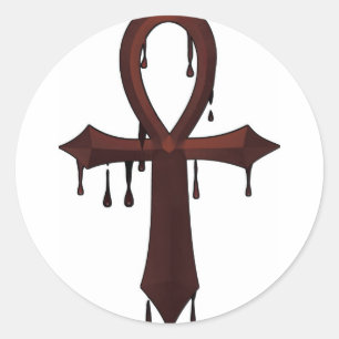 VAMPIRE ANKH -Bloody Classic Round Sticker