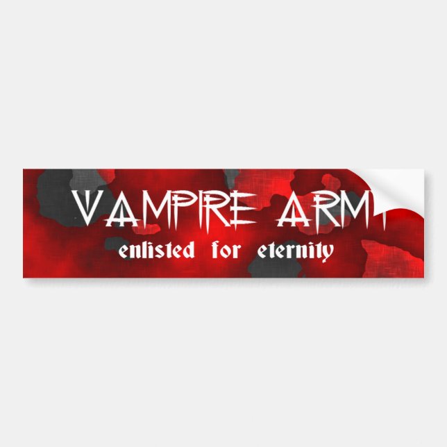 Vampire Army Gothic Humour Bumper Sticker (Front)