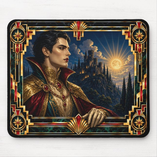 Vampire, Art Deco Mythical Mouse Pad (Front)