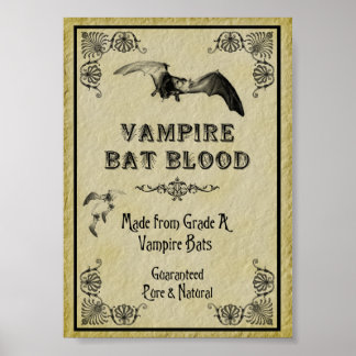 Vampire Bat Blood Halloween Print