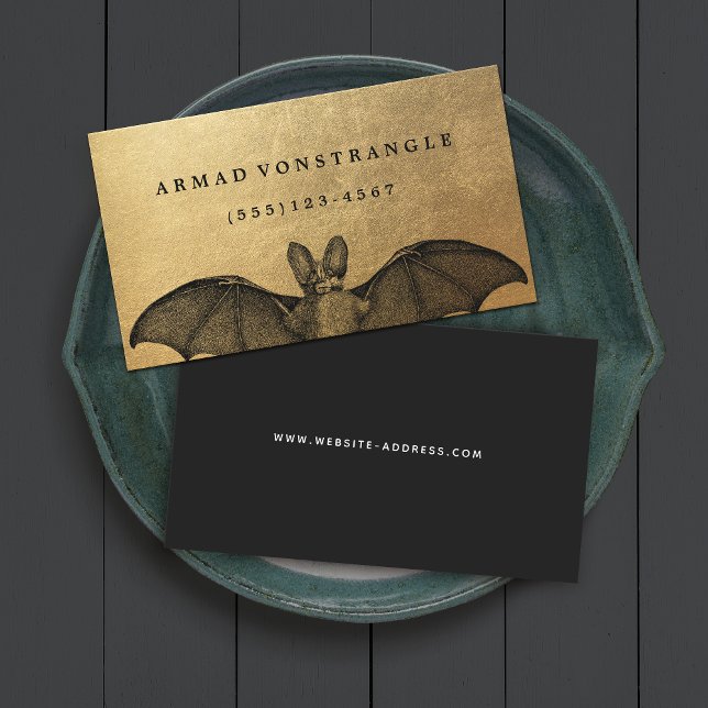 Vampire Bat Gold  Business Card (Creator Uploaded)