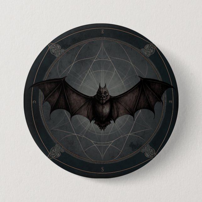 Vampire Bat Gothic Dark, Ai Generated Design 7.5 Cm Round Badge (Front)