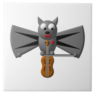Vampire Bat Playing the Violin Tile