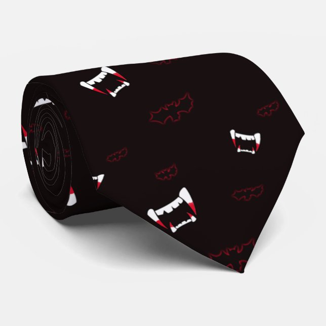 vampire bats menswear necktie mens neck tie (Rolled)
