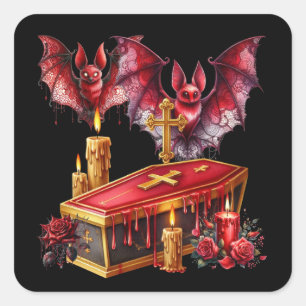 Vampire Bats Square Sticker