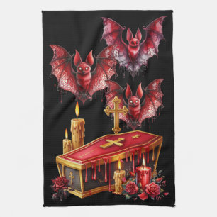 Vampire Bats Tea Towel