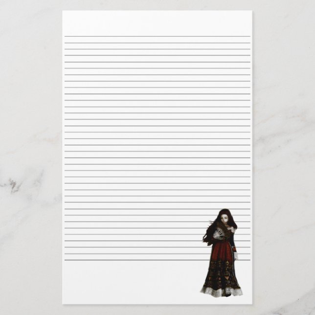 Vampire Beauty Lined Stationery (Front)
