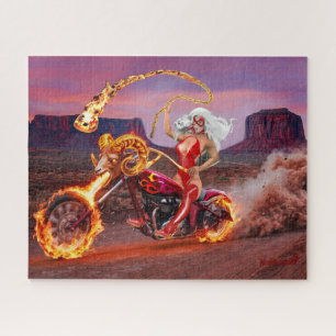 Vampire Biker Babe – Midnight Gothic Rebel Jigsaw Puzzle